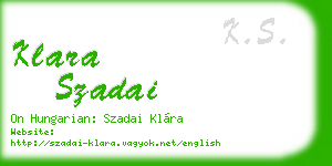 klara szadai business card